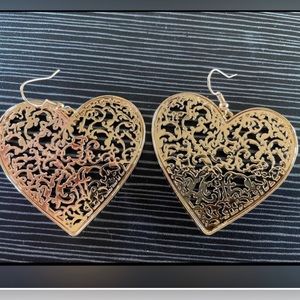 Gold heart earrings